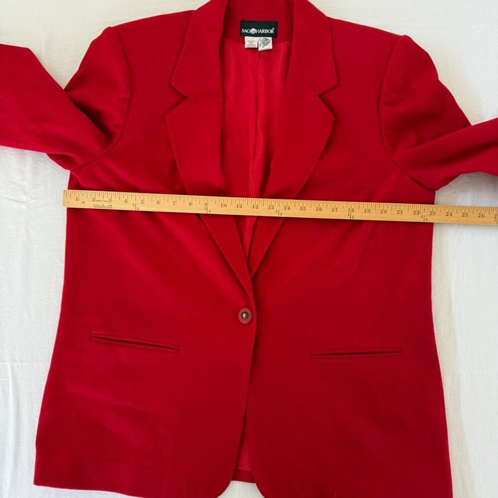 Sag Harbor | Red Wool Blazer | Classic Two Button | Fully Lined | Women’s 16 - Picture 9 of 13